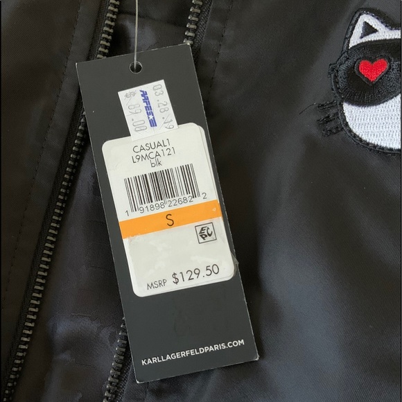 Karl Lagerfeld Black Bomber Jacket - Picture 8 of 9